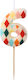 Number 6 Candle with Multicolored Rhombuses