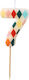 Number 7 Candle with Multicolored Rhombuses
