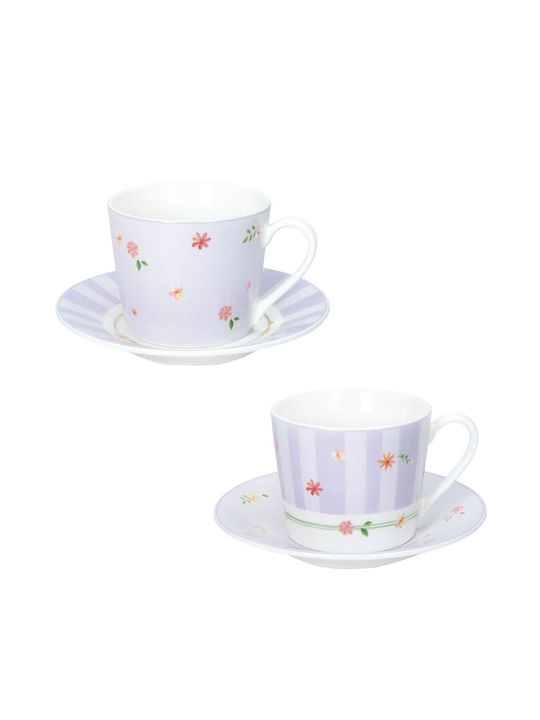Brandani Set of Cups Espresso Porcelain Purple 100ml 2pcs