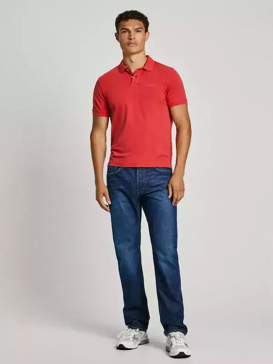 Pepe Jeans Поло Мъжка Тениска С Къс Ръкав Червена