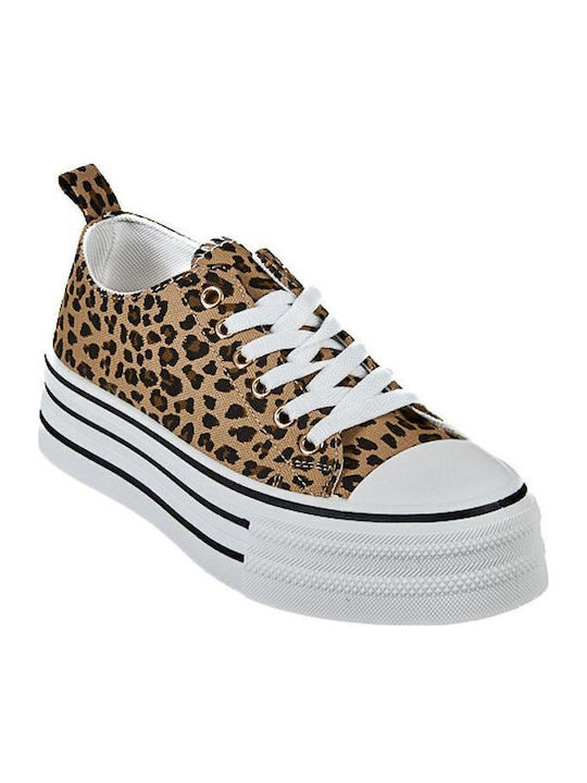 Mitsuko Γυναικεία Flatforms Sneakers Λεοπάρ