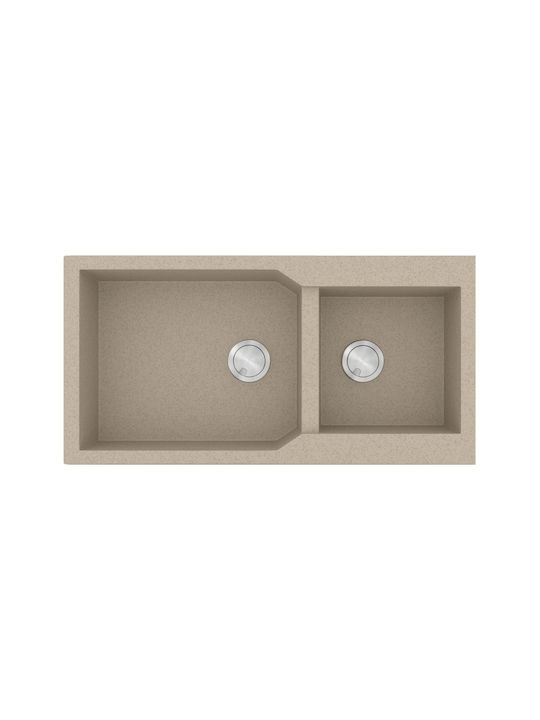 Sanitec Ultra Granite 803 03-05-09800 Drop-In Sink Synthetic Granite W100xD50cm Bianco