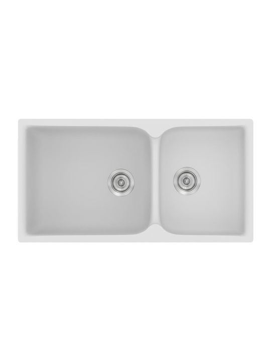 Sanitec Classic 307 03-02-30700 Drop-In Chiuvetă din Granit Sintetic L92xW52cm Alb