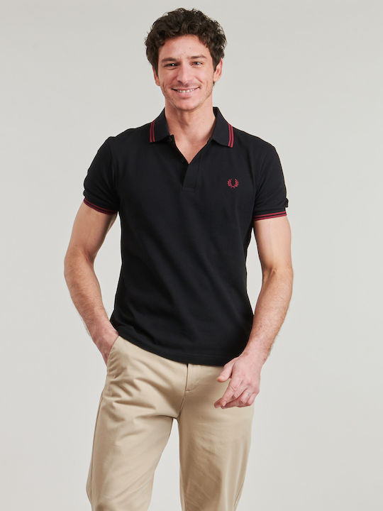 Fred Perry Polo Μπλούζα Κοντομάνικη Μαύρη