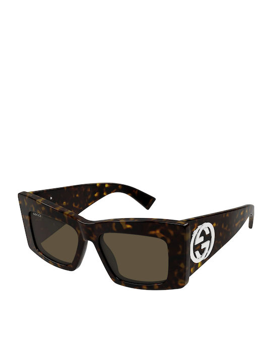 Gucci Damen Sonnenbrille mit Braun Schildkröte ...