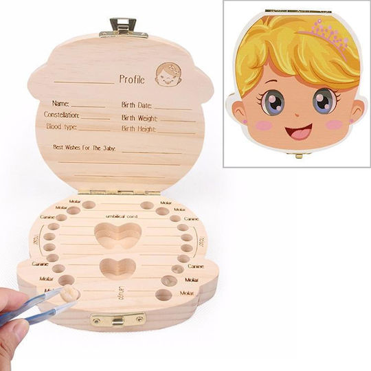 Baby Tooth Box made of Wood for Girl