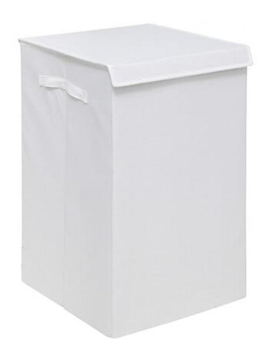 Atmosphera Καλάθι Απλύτων Υφασμάτινο 74lt με Καπάκι 37x36.5x60cm Λευκό