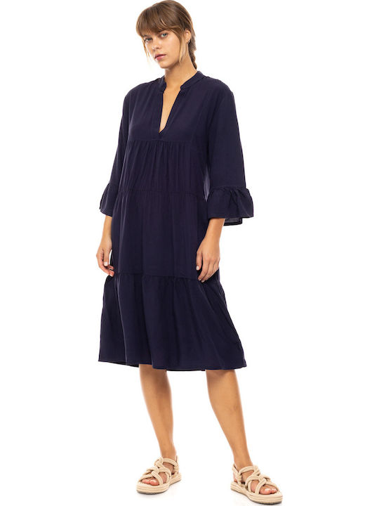 Beachwear Midi Solid Yacht Blue Bn-294 Bn-294-y...