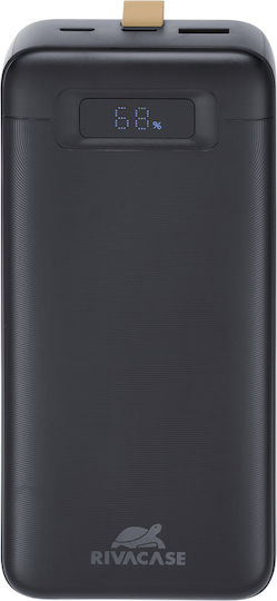 Rivacase VA1083 Power Bank 30000mAh 65W с USB-A порт и USB-C порт Черен
