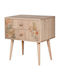 Wooden Kids Bedside Table Brown 60x40x61cm