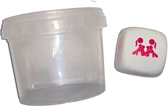 White Position Dice In A Plastic Jar Girls