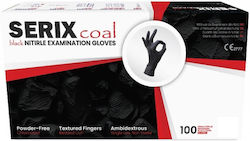 Serix Nitrile Examination Gloves Black 100pcs