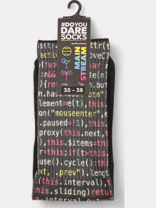 Κάλτσα #doyoudaresocks By Dimi Socks Digital Printed Casual Code Ds70032-μαύρο