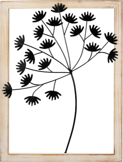 ArteLibre Wall Decor Black Made of Metal 40x3x30cm