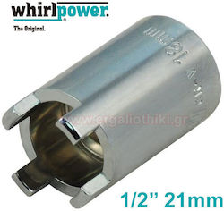 Whirlpower Nuss Sechskant mit Vierkant-Antrieb 1/2" Durchmesser 21mm 1Stück