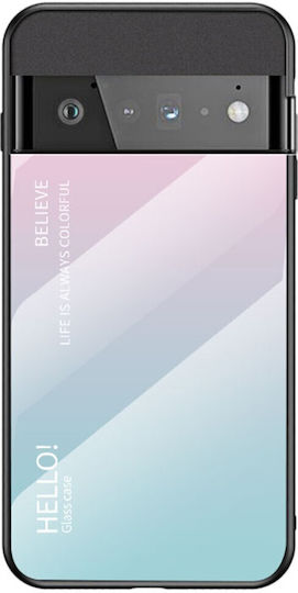 Gradient Color Laser Umschlag Rückseite Gehärtetes Glas / Silikon Rosa (Google Pixel 7 Pro)