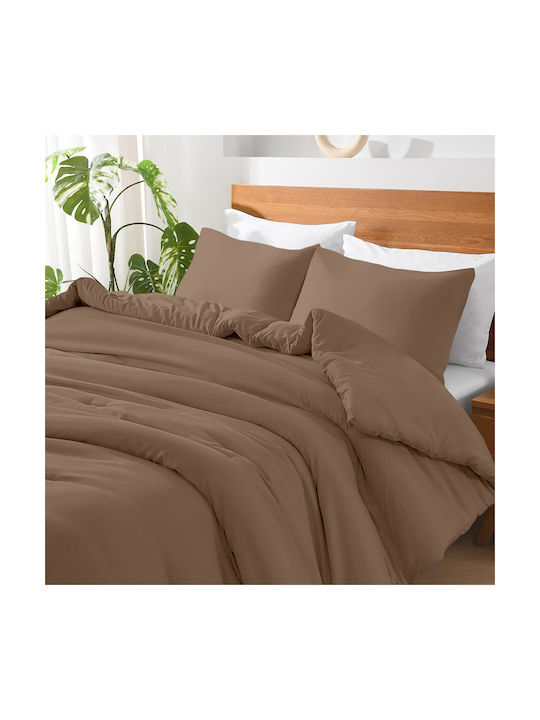 Lino Home Basico Μαξιλαροθήκη με Φάσα Mocca 50x...