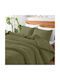 Lino Home Basico Μαξιλαροθήκη με Φάσα Khaki 50x70εκ.
