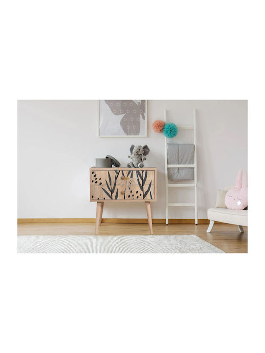 Κομοδίνο City Two Daisy Ξύλινο Πολύχρωμο 60x40x61cm