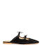 Flach Mules in Schwarz Farbe