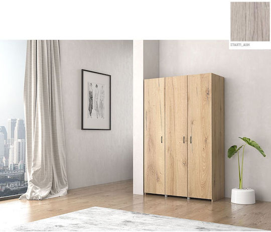 Τρίφυλλη Ντουλάπα 120x50x180cm Σταχτί