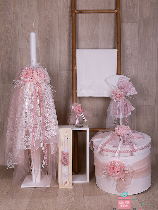 Handmade Baptism Set for Girl Flower Theme 8pcs E623 Loukia Louk-e623
