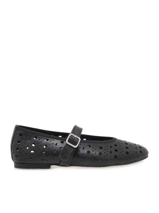 Synthetic Leather Ballerinas Black