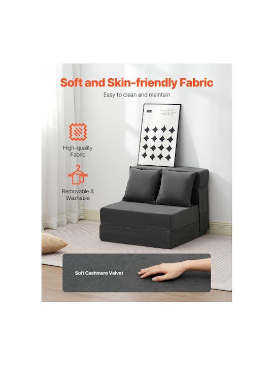 Multifunctional Bean Bag Sofa Dark Gray 186x73x15cm