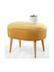 Hocker Für das Wohnzimmer Gepolstert mit Samt Moile Yellow 63x44x47cm