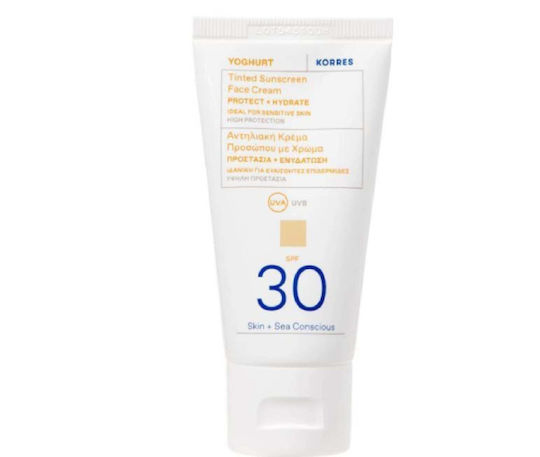 Korres Yoghurt Αντηλιακή Κρέμα Προσώπου SPF30 με Χρώμα 50ml