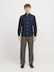 Button Down Langärmlig Baumwolle Hemd Dark Blue