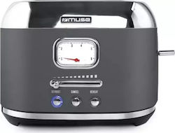 Muse Φρυγανιέρα 2 Θέσεων 1000W Γκρι