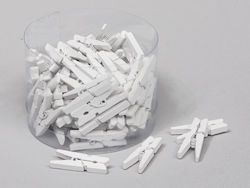 Holzklammern 3cm Set/72 Weiß