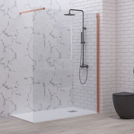 Karag Nano Διαχωριστικό Ντουζιέρας 60x200cm Rose Gold