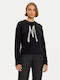 Damen Langarm Pullover Wolle Black