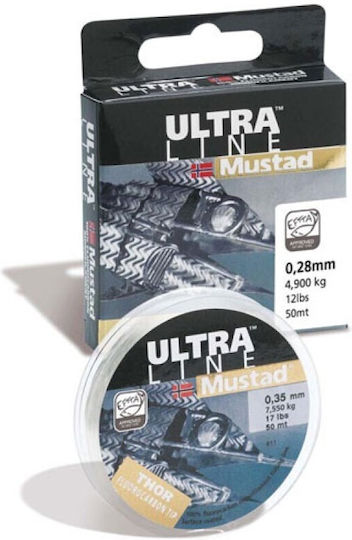 Mustad Thor-f Fluorocarbon Fishing Line 50m Clear 0.35mm