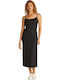Sommer Midi Damenkleid Schwarz