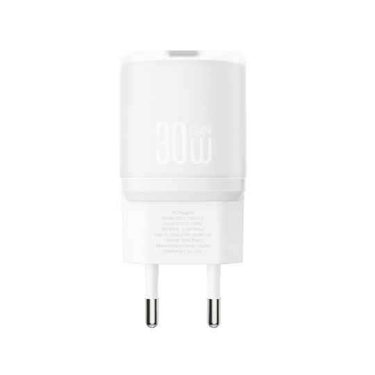 XO Φορτιστής Χωρίς Καλώδιο με Θύρα USB-C 30W Power Delivery Λευκός (L150)
