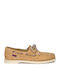 Portland Flesh Out Leather Women's Boat Shoes in Beige Color