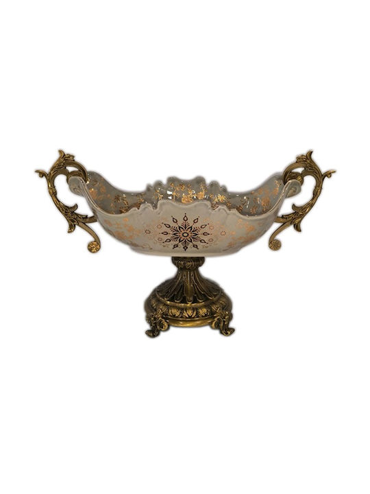 Papadimitriou Interior Φοντανιέρα Πορσελάνης με Καπάκι 46x21x24cm Χρυσή
