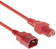Act IEC C14 - IEC C15 Cable 2m Κόκκινο