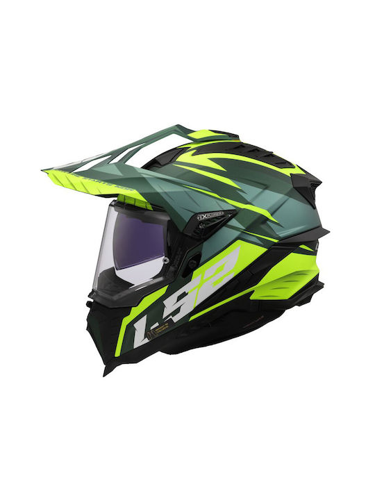 LS2 Explorer MX701 Spire Adventure Matt Fluo Green Κράνος Μηχανής On-Off ECE 22.06 1460gr με Sunvisor