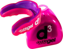 D3 Double Dual Layer Gel Mouthguard Athlete Protection Mouthpiece 12+ Years Old Pink Purple