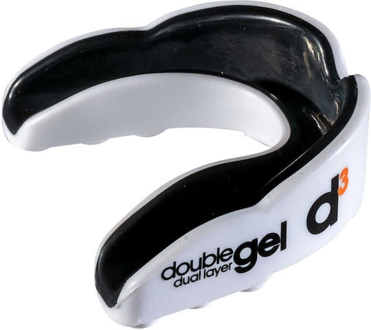 D3 Double Dual Layer Gel Mouthguard Μασελάκι Προστασίας Αθλητών Youth Size 5-11 Years White Black