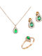 Ioannis Kosmima Set with Necklace , Earrings & Ring from Rose Gold with Stones