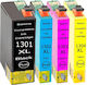 Compatible Inkjet Printer Ink Package Epson T1301xl T1301 Black 33ml +Τ1302XL +T1303XL + T1304XL 33ml Multi (Color) / Black 4pcs