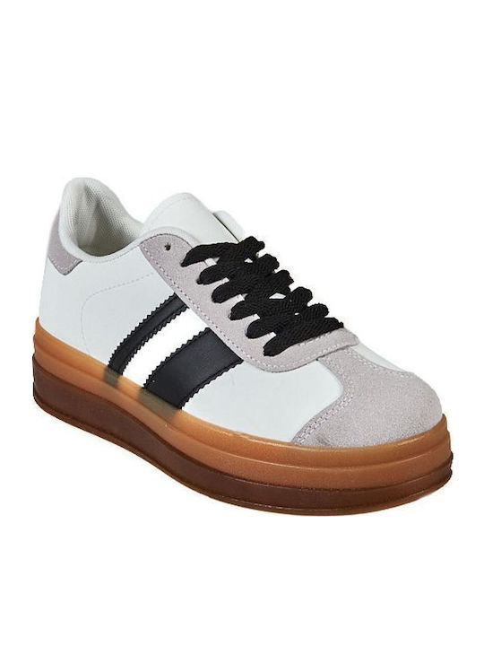 Damen Flatforms Sneakers Weiß