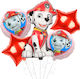 Set 5 Luftballons Folie Rote Zahlen 45cm