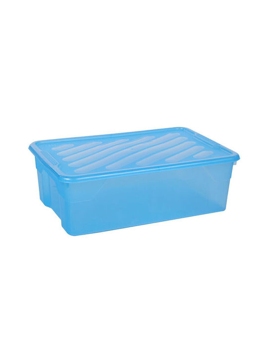 Homeplast Kunststoff Aufbewahrungsbox mit Deckel Blau 60x40x19cm 1Stück