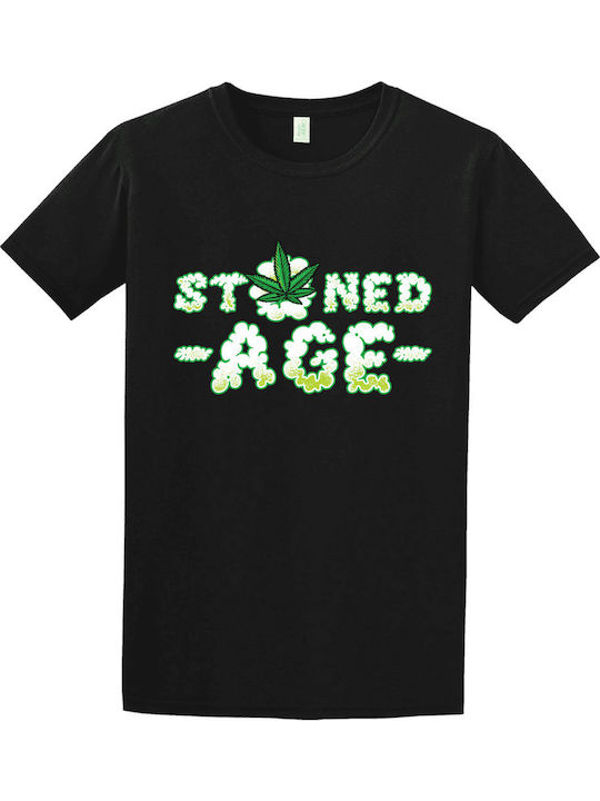 Gildan T-shirt Schwarz Steinzeit